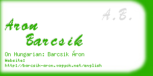 aron barcsik business card